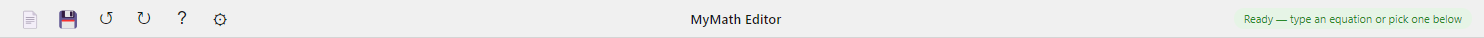 The six quick buttons of the title bar, the title, and the status message on the right