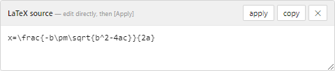 The LaTeX source box